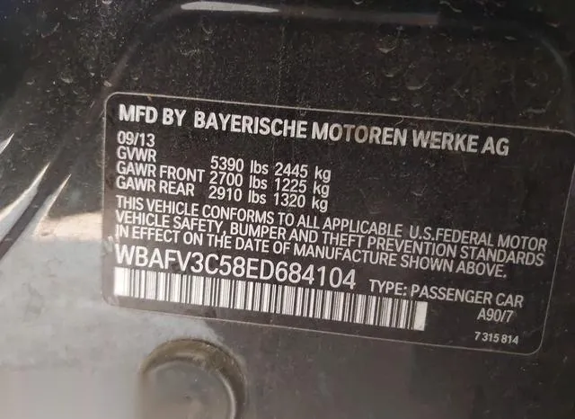 WBAFV3C58ED684104 2014 2014 BMW 5 Series- 535D Xdrive 9