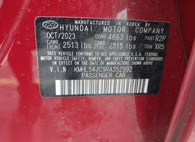 KMHL54JC9RA352592 2024 2024 Hyundai Sonata- N Line 9