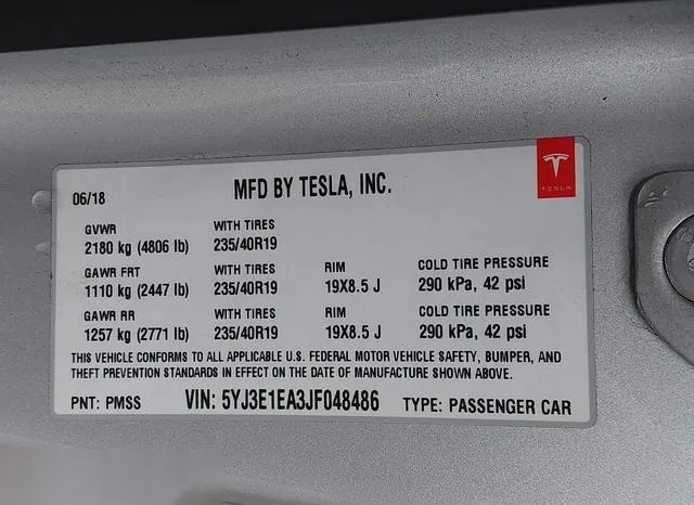 5YJ3E1EA3JF048486 2018 2018 Tesla Model 3- Long Range/Mid Range 9