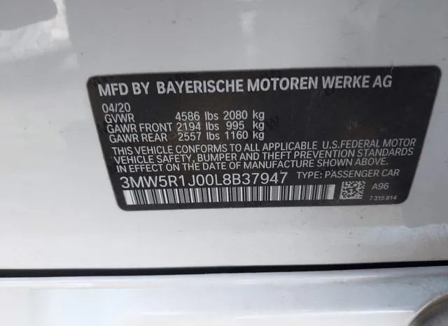 3MW5R1J00L8B37947 2020 2020 BMW 3 Series- 330I 9