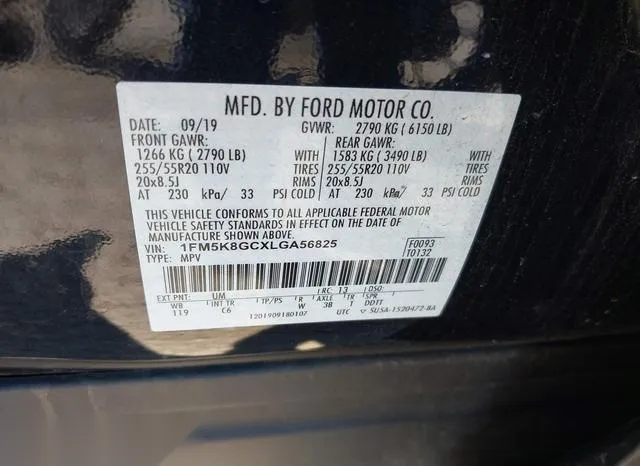 1FM5K8GCXLGA56825 2020 2020 Ford Explorer- ST 9