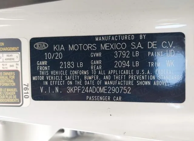 3KPF24AD0ME290752 2021 2021 KIA Forte- Lxs 9