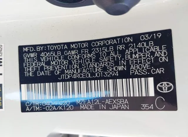 JTDP4RCE0LJ013294 2020 2020 Toyota Corolla- SE 9