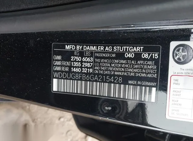 WDDUG8FB6GA215428 2016 2016 Mercedes-Benz S 550- 4Matic 9