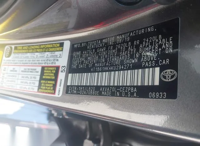 4T1B61HK4KU294271 2019 2019 Toyota Camry- Xse 9