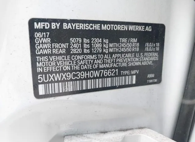 5UXWX9C39H0W76621 2017 2017 BMW X3- Xdrive28I 9