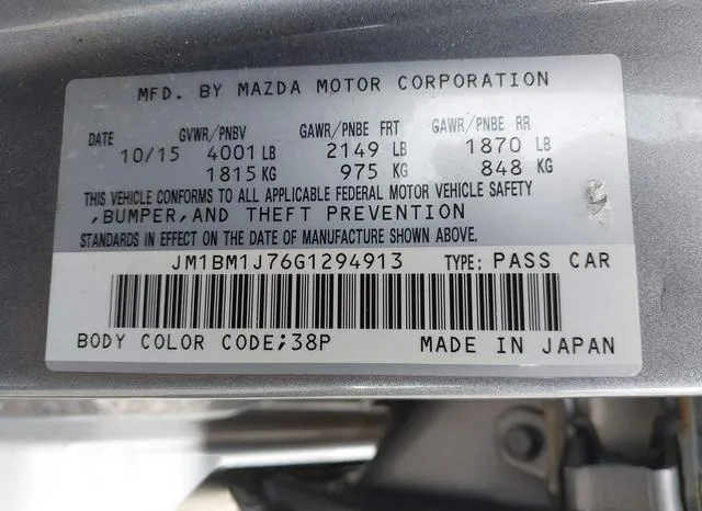 JM1BM1J76G1294913 2016 2016 Mazda 3- I Sport 9