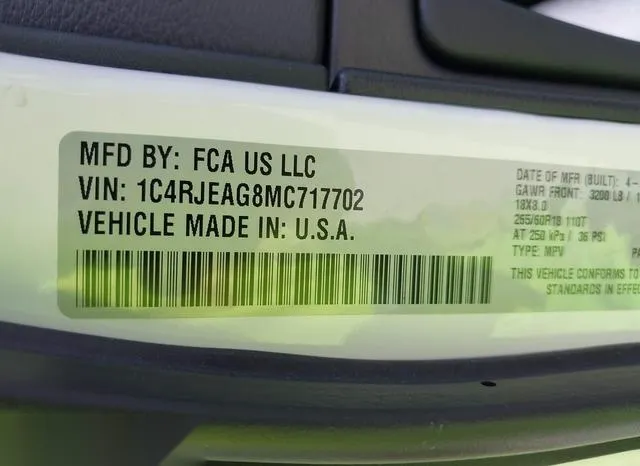 1C4RJEAG8MC717702 2021 2021 Jeep Grand Cherokee- Laredo E 4X2 9