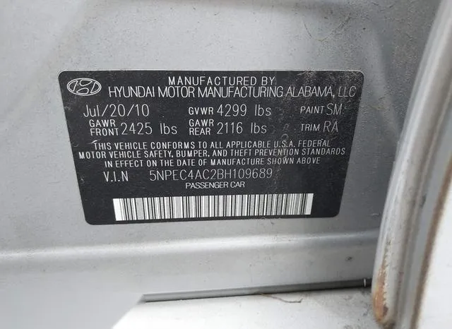 5NPEC4AC2BH109689 2011 2011 Hyundai Sonata- Limited 9