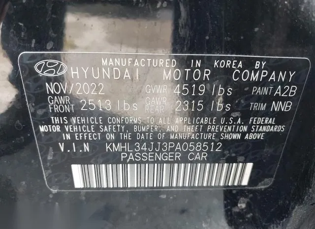 KMHL34JJ3PA058512 2023 2023 Hyundai Sonata- Hybrid Sel 9