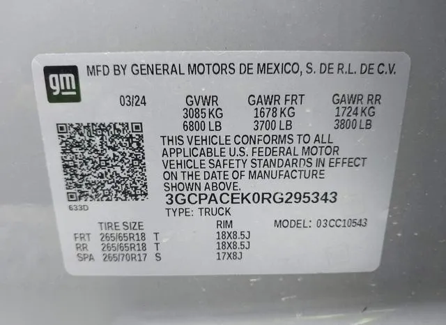 3GCPACEK0RG295343 2024 2024 Chevrolet Silverado 1500- 2Wd 9