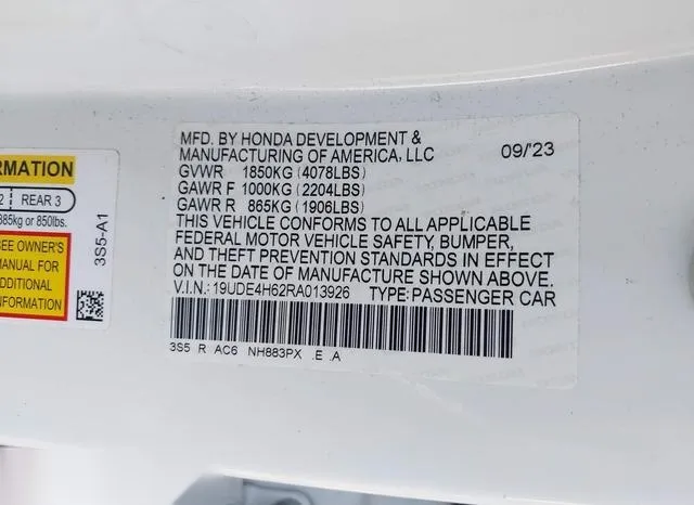 19UDE4H62RA013926 2024 2024 Acura Integra- A-Spec W/ Techno 9