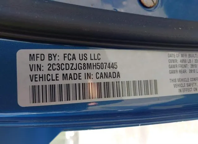 2C3CDZJG8MH507445 2021 2021 Dodge Challenger- GT 9