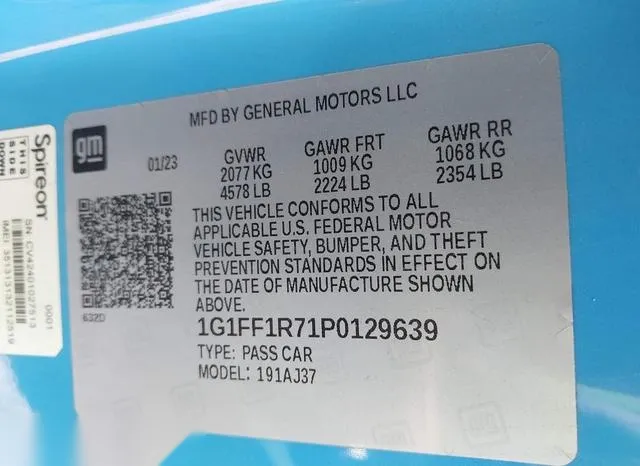 1G1FF1R71P0129639 2023 2023 Chevrolet Camaro- Rwd  1Ss 9