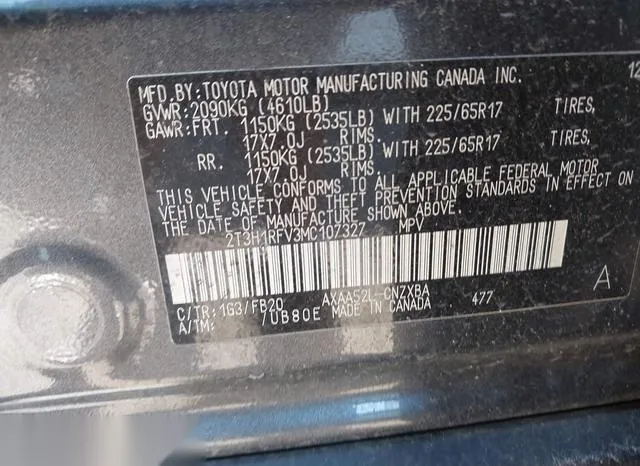 2T3H1RFV3MC107327 2021 2021 Toyota RAV4- LE 9