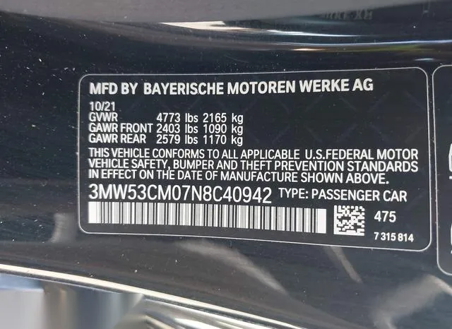 3MW53CM07N8C40942 2022 2022 BMW M240- I Xdrive 9