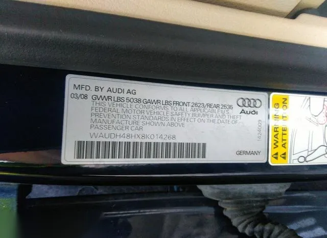 WAUDH48HX8K014268 2008 2008 Audi A4- 3-2 9