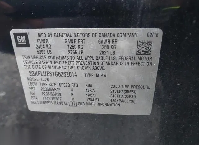 2GKFLUE31G6262014 2016 2016 GMC Terrain- Slt 9