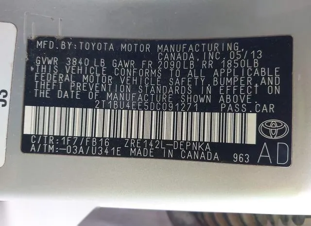 2T1BU4EE5DC091271 2013 2013 Toyota Corolla- LE 9