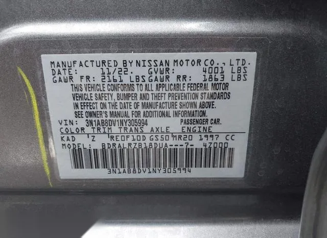 3N1AB8DV1NY305994 2022 2022 Nissan Sentra- Sr Xtronic Cvt 9