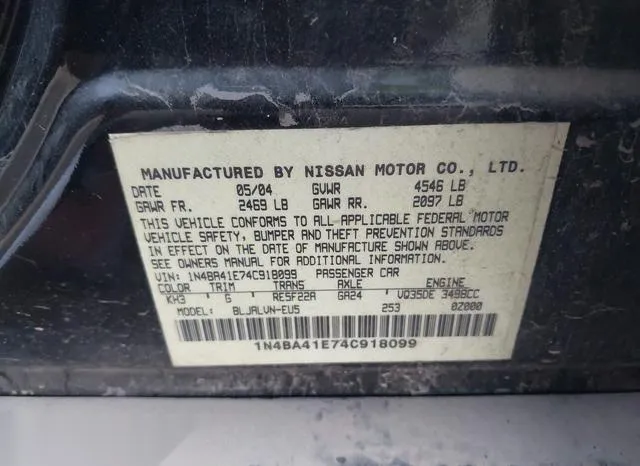 1N4BA41E74C918099 2004 2004 Nissan Maxima- 3-5 SL 9