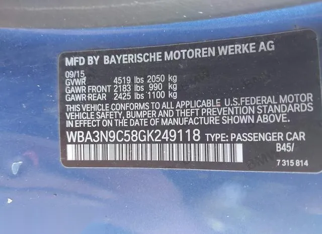 WBA3N9C58GK249118 2016 2016 BMW 4 Series- 428I Xdrive 9