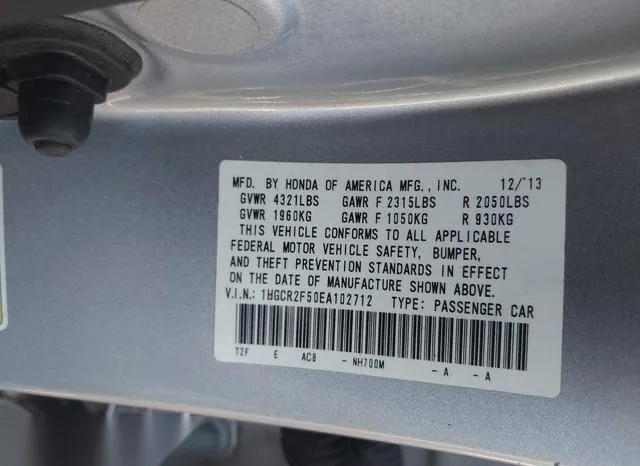 1HGCR2F50EA102712 2014 2014 Honda Accord- Sport 9