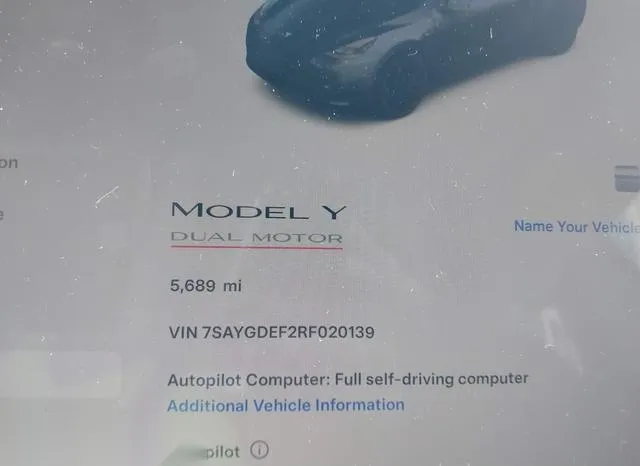 7SAYGDEF2RF020139 2024 2024 Tesla Model Y- Performance Dual  7