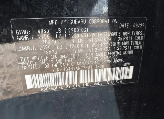 4S4BTANC2P3111808 2023 2023 Subaru Outback- Limited 9