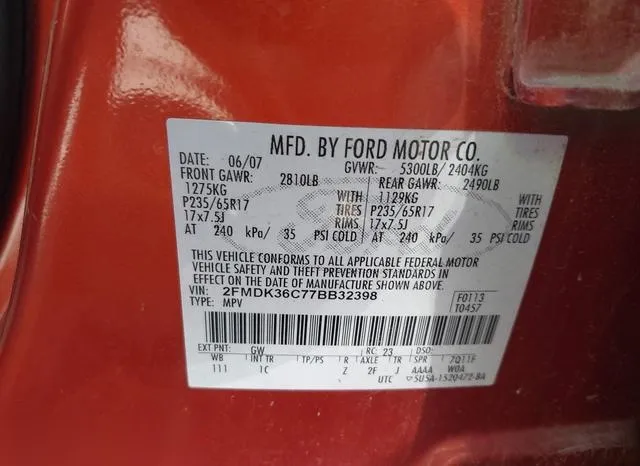 2FMDK36C77BB32398 2007 2007 Ford Edge- SE 9