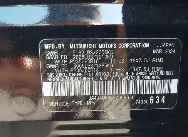 JA4J4UA85RZ056636 2024 2024 Mitsubishi Outlander- Es 2-5 S-Awc 9