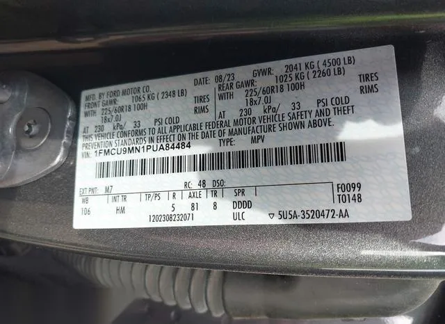 1FMCU9MN1PUA84484 2023 2023 Ford Escape- St-Line 9