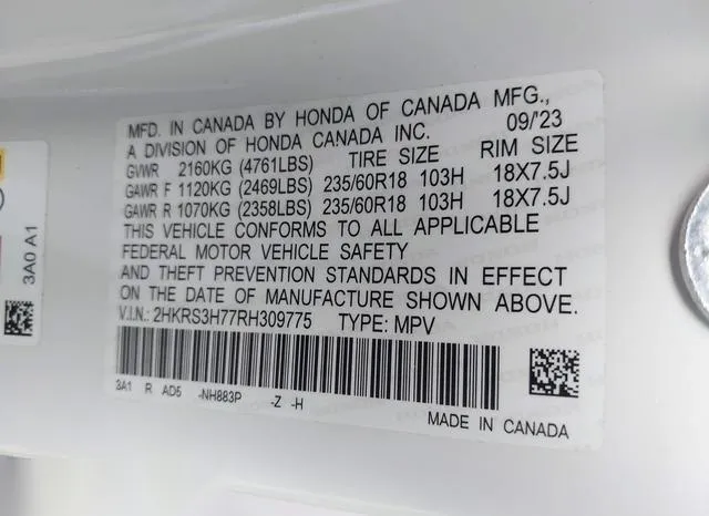 2HKRS3H77RH309775 2024 2024 Honda CR-V- Ex-L 2Wd 9