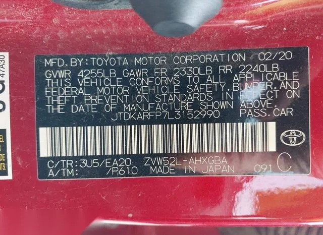 JTDKARFP7L3152990 2020 2020 Toyota Prius- Prime Limited 9