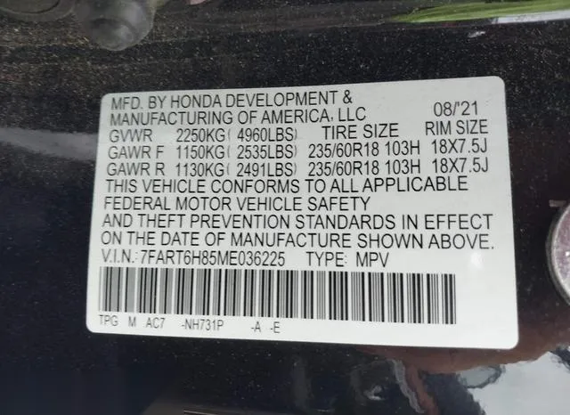 7FART6H85ME036225 2021 2021 Honda CR-V- Hybrid Ex-L 9