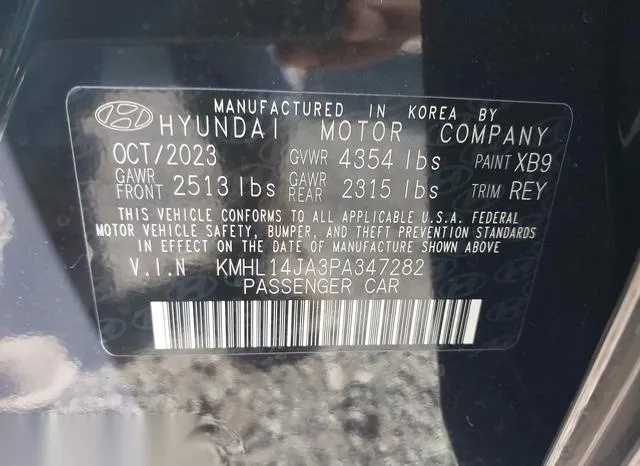 KMHL14JA3PA347282 2023 2023 Hyundai Sonata- Sel 9