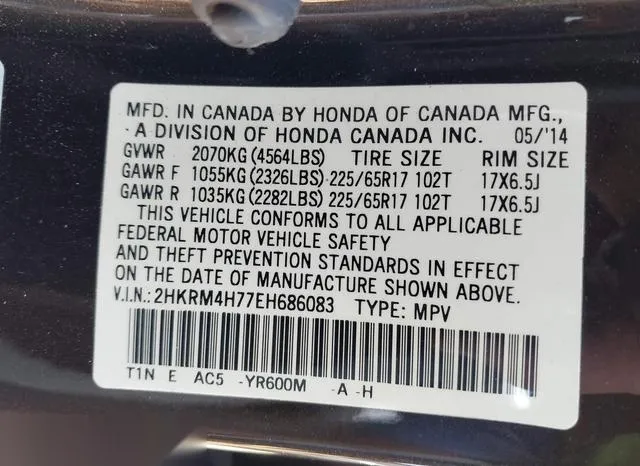 2HKRM4H77EH686083 2014 2014 Honda CR-V- Ex-L 9