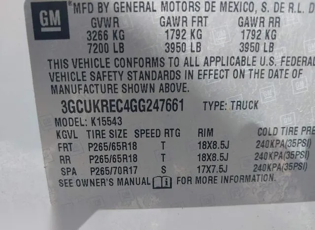 3GCUKREC4GG247661 2016 2016 Chevrolet Silverado 1500- 2LT 9