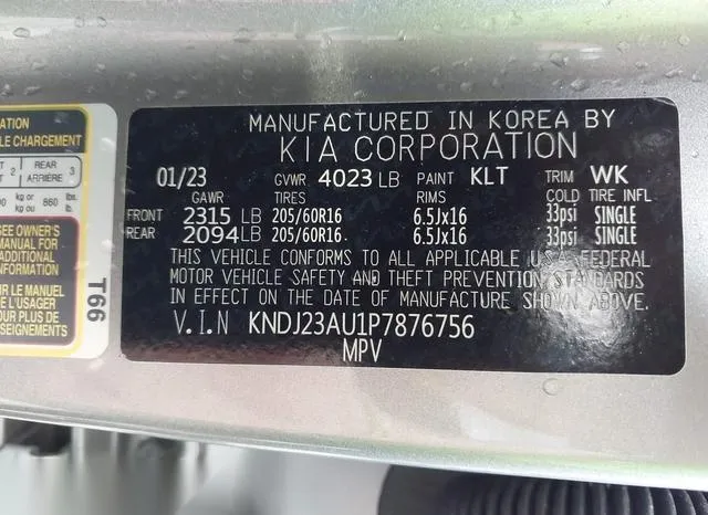 KNDJ23AU1P7876756 2023 2023 KIA Soul- LX 9