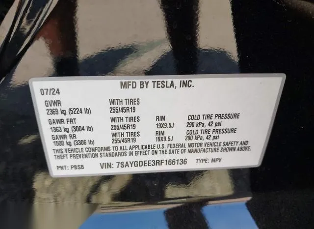 7SAYGDEE3RF166136 2024 2024 Tesla Model Y- Long Range Dual 9