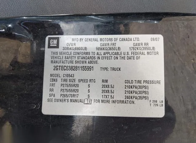 2GTEC638281155991 2008 2008 GMC Sierra- 1500 Denali 9