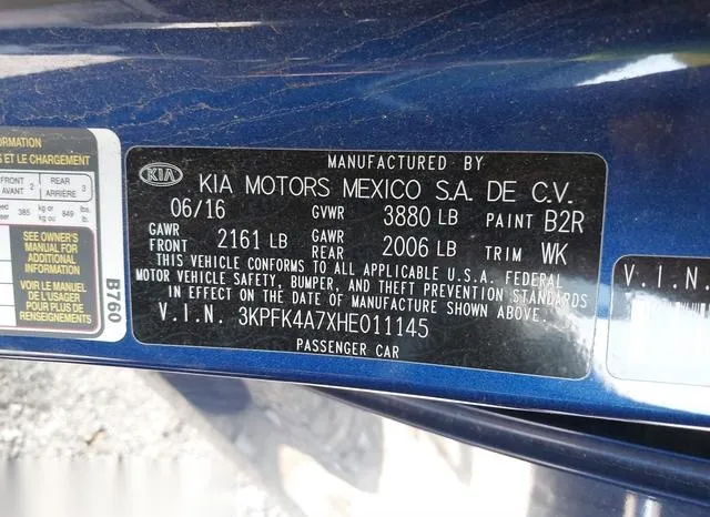 3KPFK4A7XHE011145 2017 2017 KIA Forte- LX 9