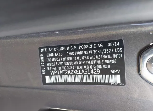 WP1AE2A2XELA51429 2014 2014 Porsche Cayenne Hybrid- S 9