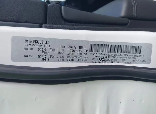 1C4RJFCG1KC636492 2019 2019 Jeep Grand Cherokee- High Altitu 9