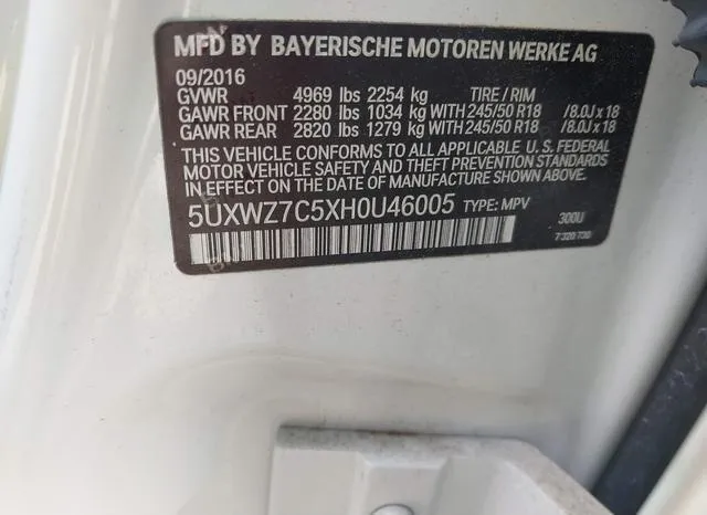 5UXWZ7C5XH0U46005 2017 2017 BMW X3- Sdrive28I 9