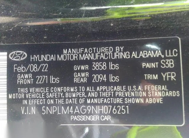 5NPLM4AG9NH076251 2022 2022 Hyundai Elantra- Sel 9