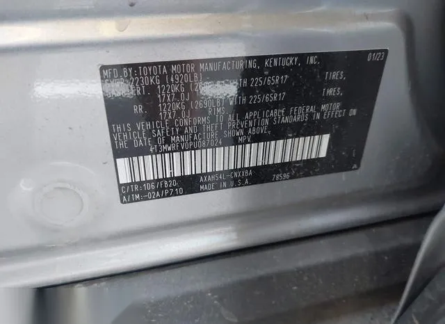 4T3MWRFV0PU087024 2023 2023 Toyota RAV4- Hybrid LE 9