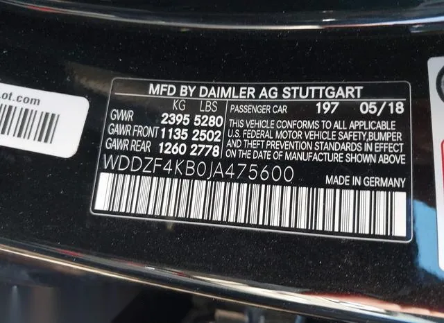 WDDZF4KB0JA475600 2018 2018 Mercedes-Benz E 300- 4Matic 9