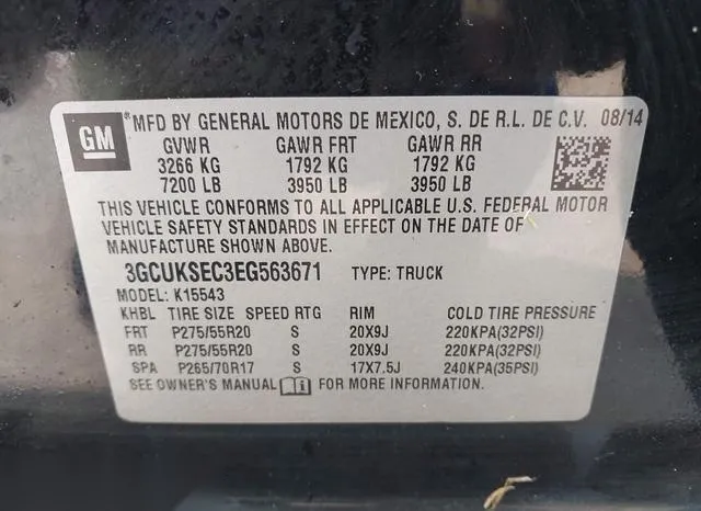 3GCUKSEC3EG563671 2014 2014 Chevrolet Silverado 1500- 1LZ 9