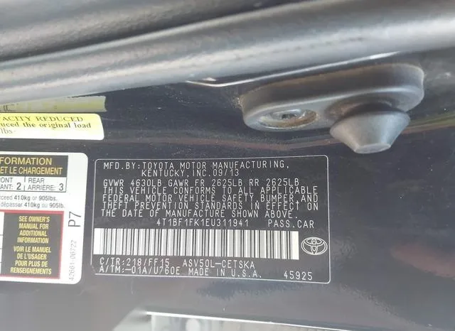 4T1BF1FK1EU311941 2014 2014 Toyota Camry- SE 9